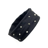 SPIKED PUNK ELASTIC HEADWRAP WITH EYELETS_CWAHA6310