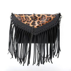 Cwab4565_Leopard Print Tassel Chain Shoulder Bag