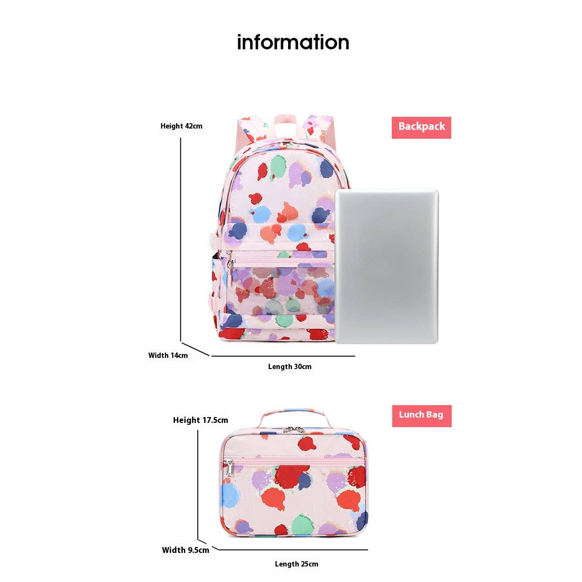SWEET STYLISH BACKPACKS FOR SCHOOL 2 PIECE SET_CWAB5507