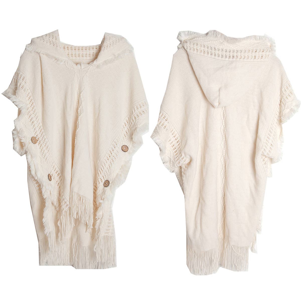 Women Poncho Sweater Cozy  Cape With Hood