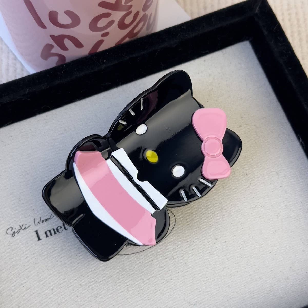 Small Fresh And Sweet Cartoon Cat Scratching Clip_Cwaha3954