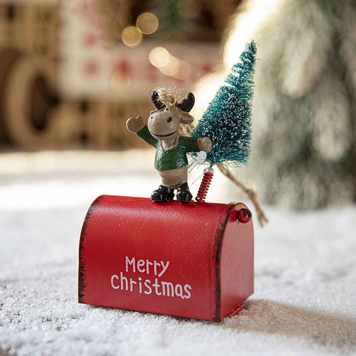 IRON COLORFUL XMAS TREE ORNAMENT REINDEER SANTA_CWMM9798