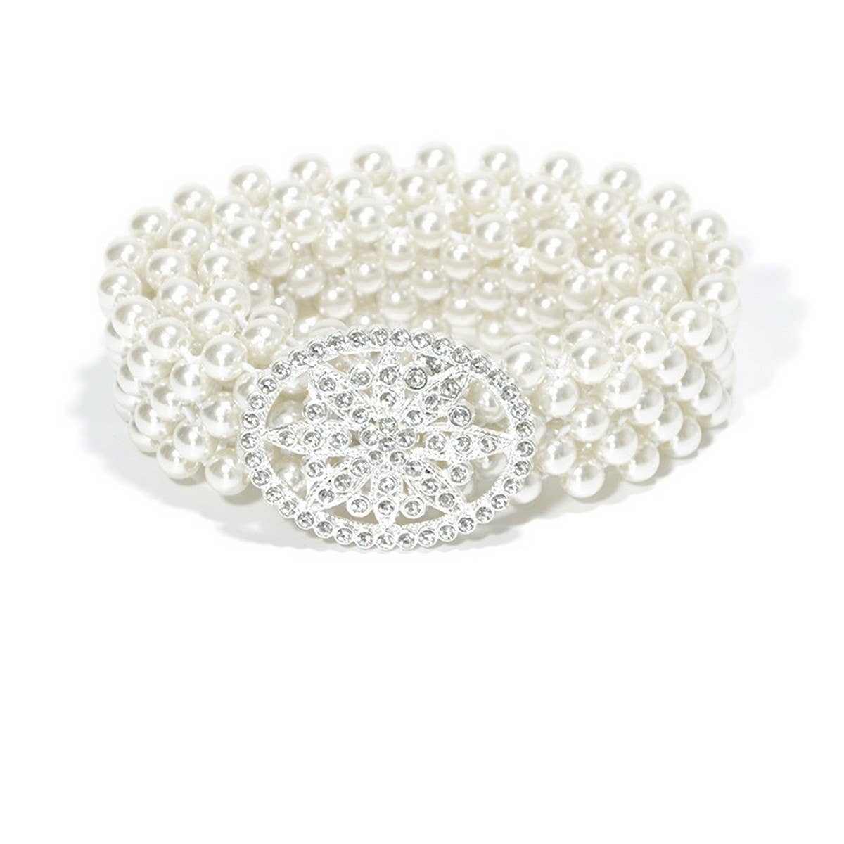 Women'S Sweet Elastic Pearl Wide Waist Chain_Cwabe0504