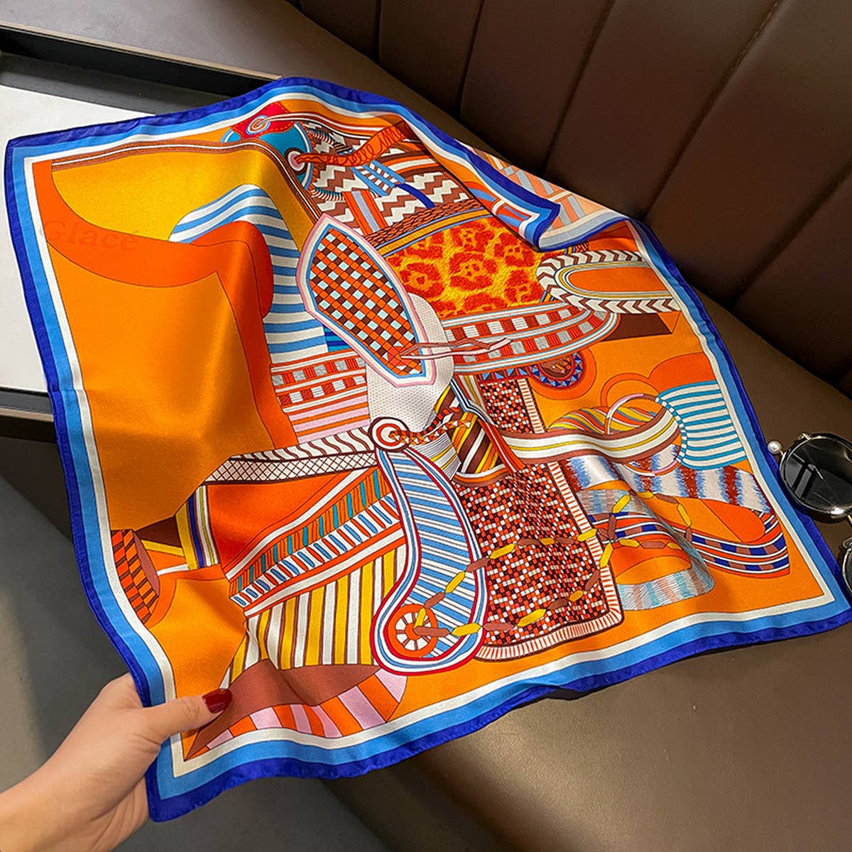 53Cm Vintage Print Silk Blend Scarf For Women_Cwasc03143