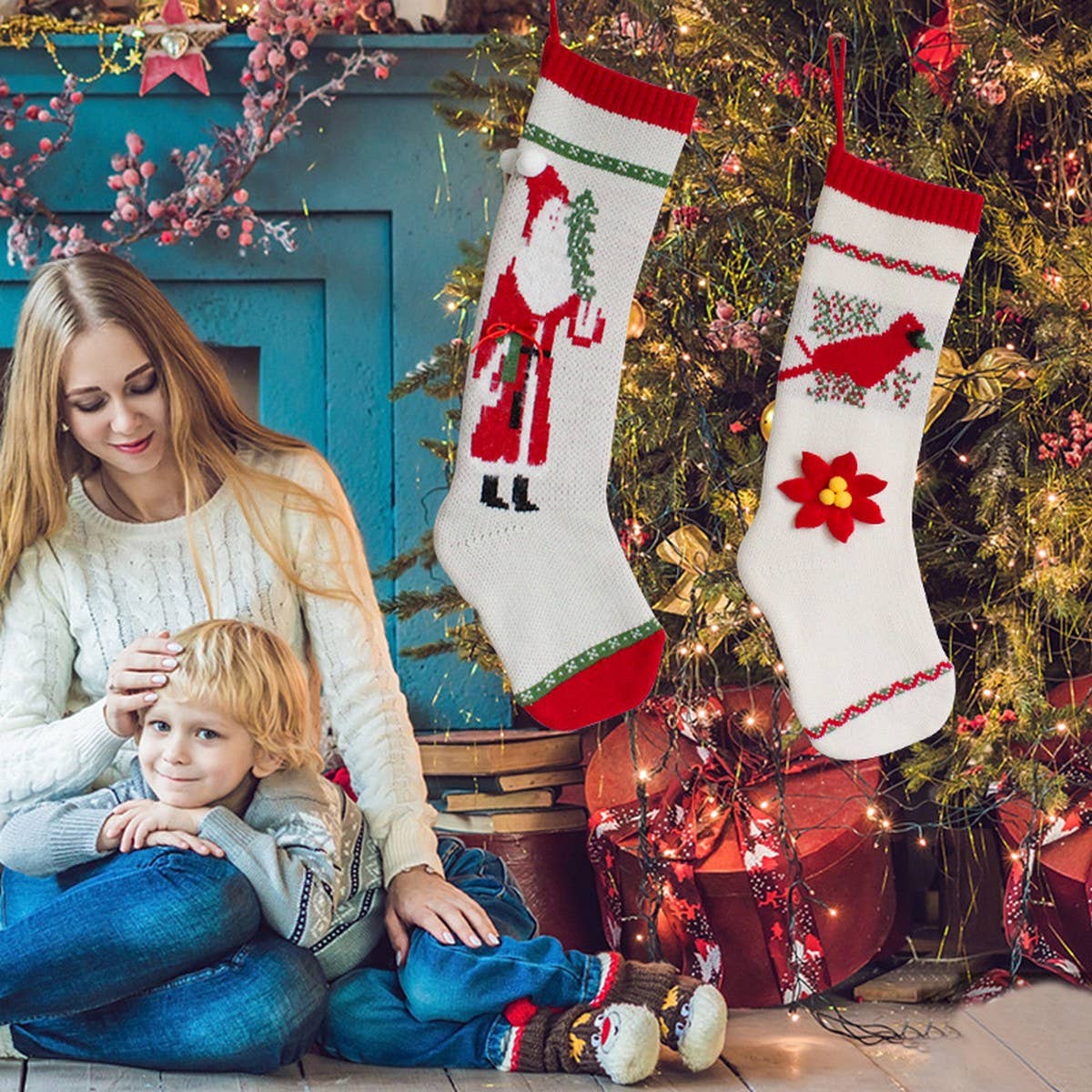 CREATIVE KNITTED GIFT BAG LONG CHRISTMAS SOCKS_CWMS1450