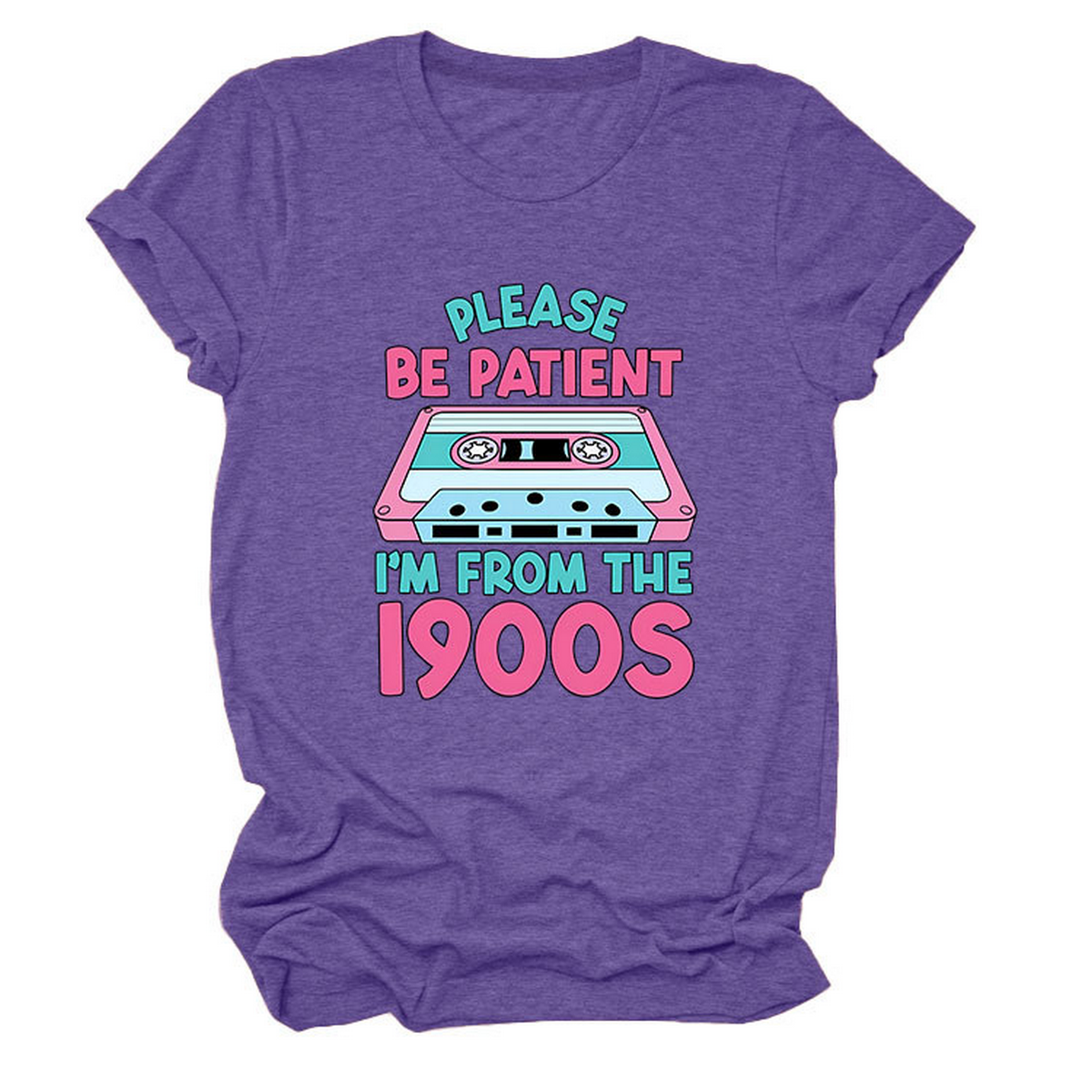 Women Teeplease Be Patient Letter Print_Cwtts1501