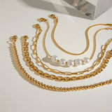 5 PIECE STAINLESS STEEL LAYERED BRACELET SET_CWAJE4872