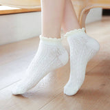 MESH RETRO TWIST RUFFLE ANKLE SOCKS FOR WOMENS_CWMS035