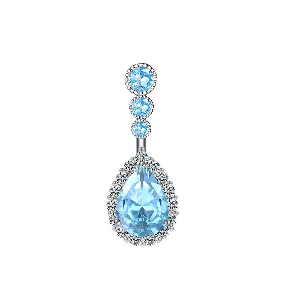 LARGE TEARDROP CZ BELLY RING FOR PIERCING_CWMM9243