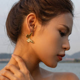 BUTTERFLY GOLD VINTAGE HOLLOW EARRINGS_CWAJE1378