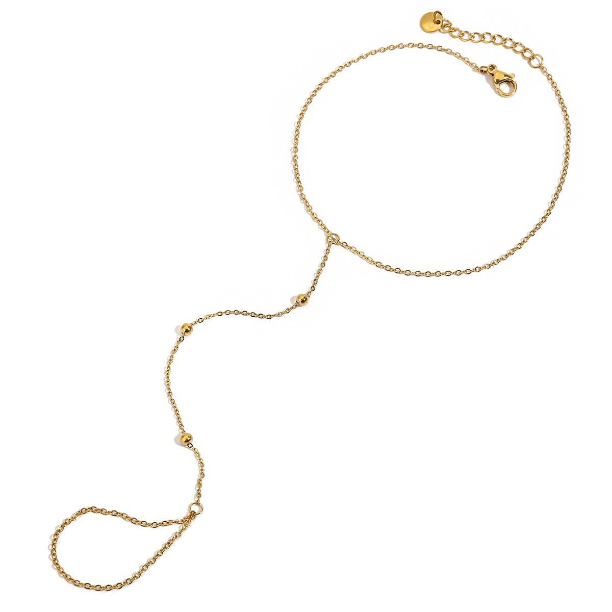 18K GOLD BEADED TOE ANKLET CHAIN STAINLESS_CWAJE4750
