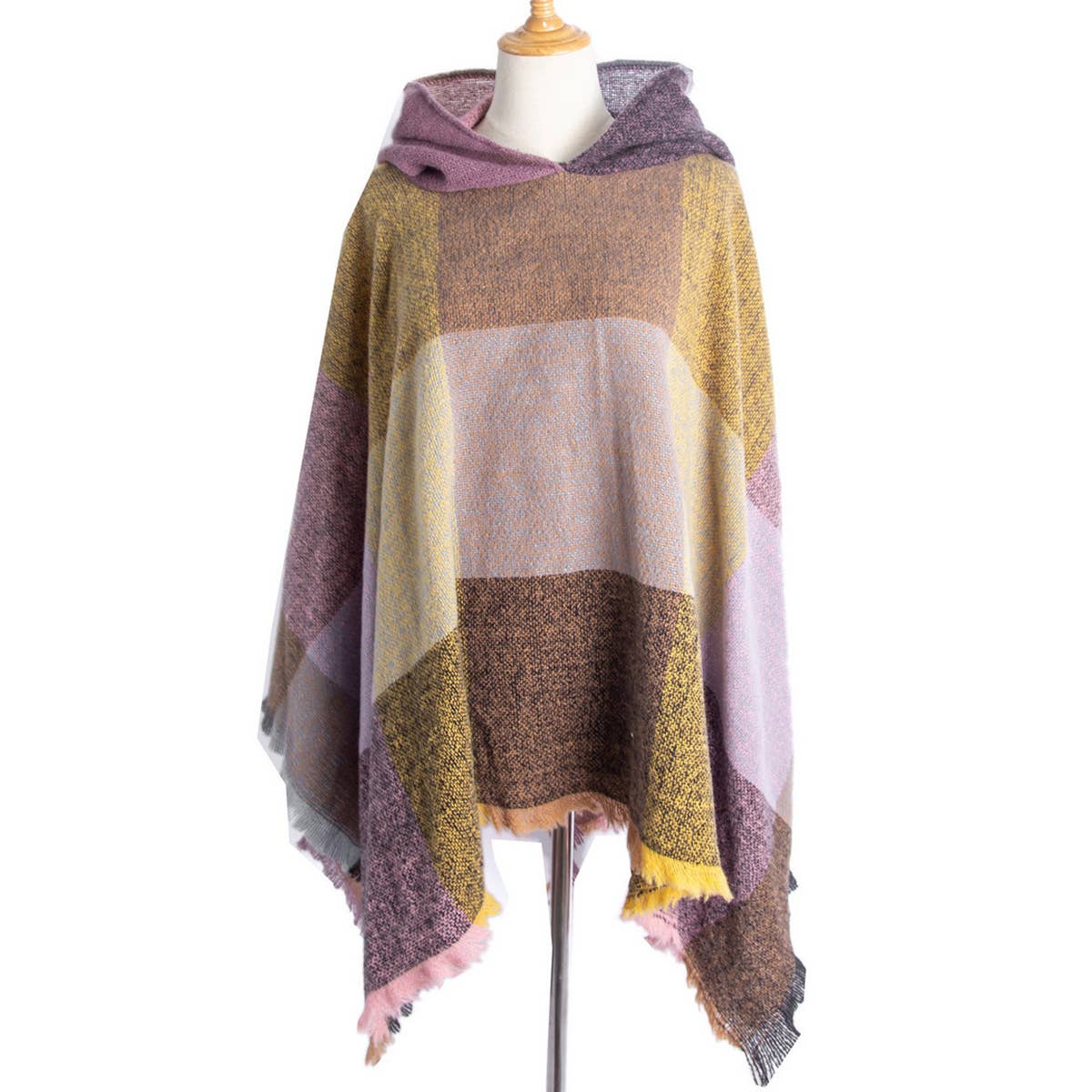 2024 NEW LARGE PLAID CAPE SHAWL_CWASC1207