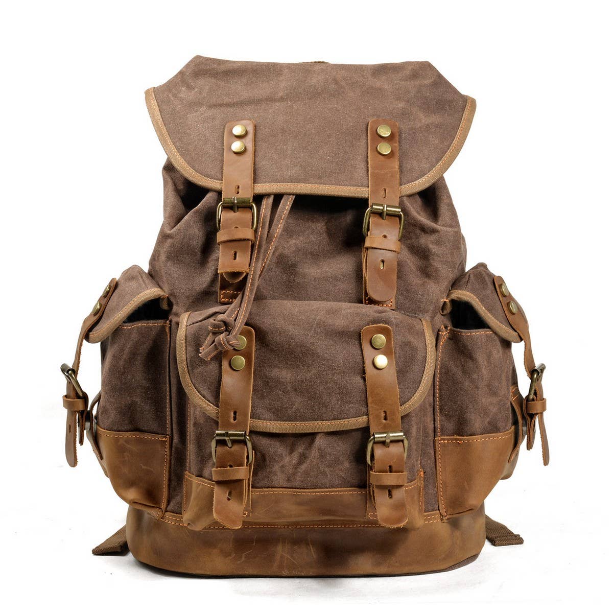 CANVAS LEATHER HIKING BACKPACK FOR SCHOOL TRAVEL_CWAB5518