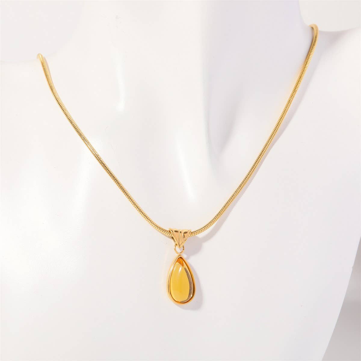 Fashionable Water Drop Blue Ocean Necklace_Cwaje05660