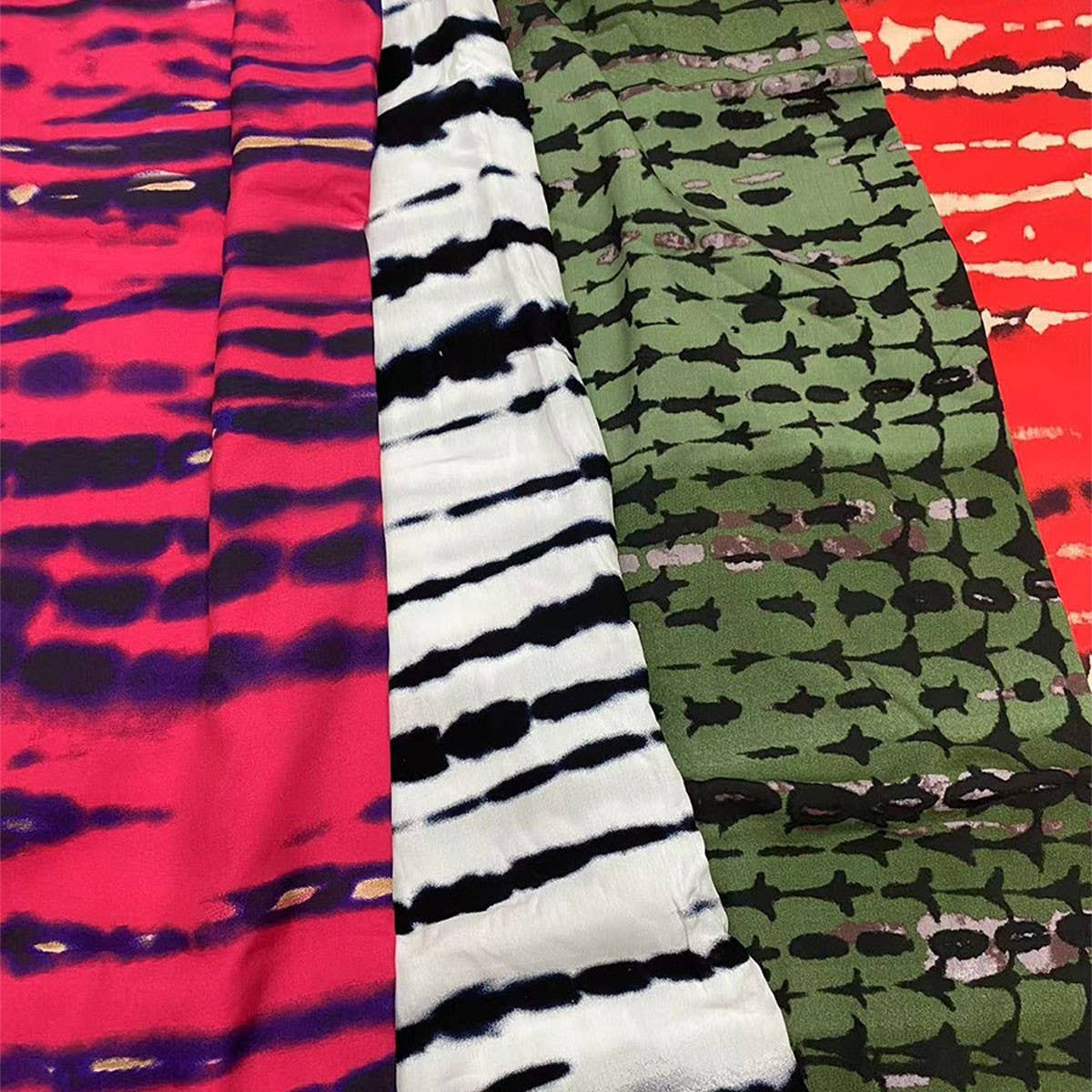 Tie-Dye Cotton Blend Beach Cover-Up Robe_Cwmm6142