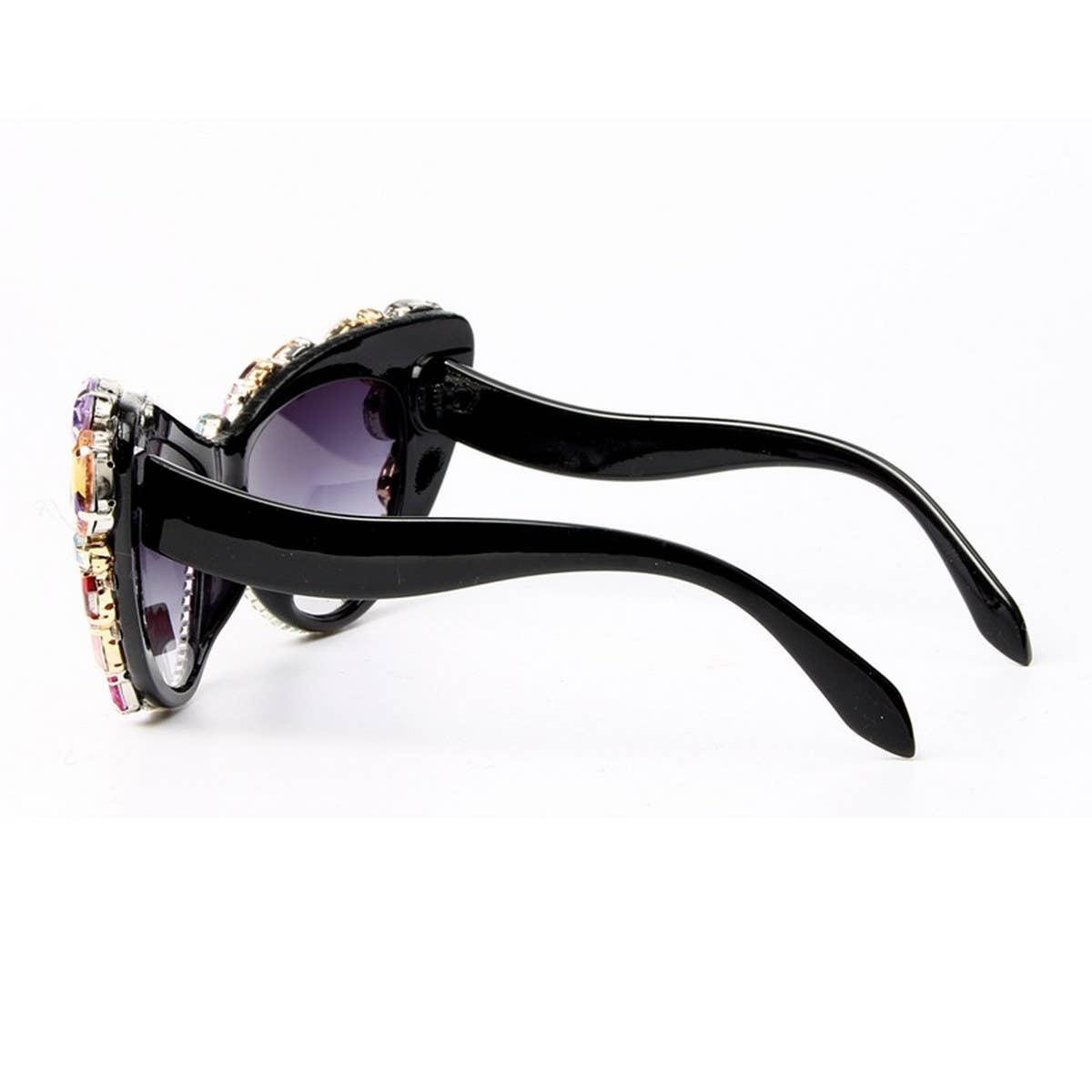 COLORFUL RHINESTONE CAT EYE SUNGLASSES_CWASG0790