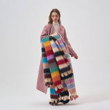COLOR STRIPE SCARF WARM WINTER COUPLE WRAP_CWASC2302