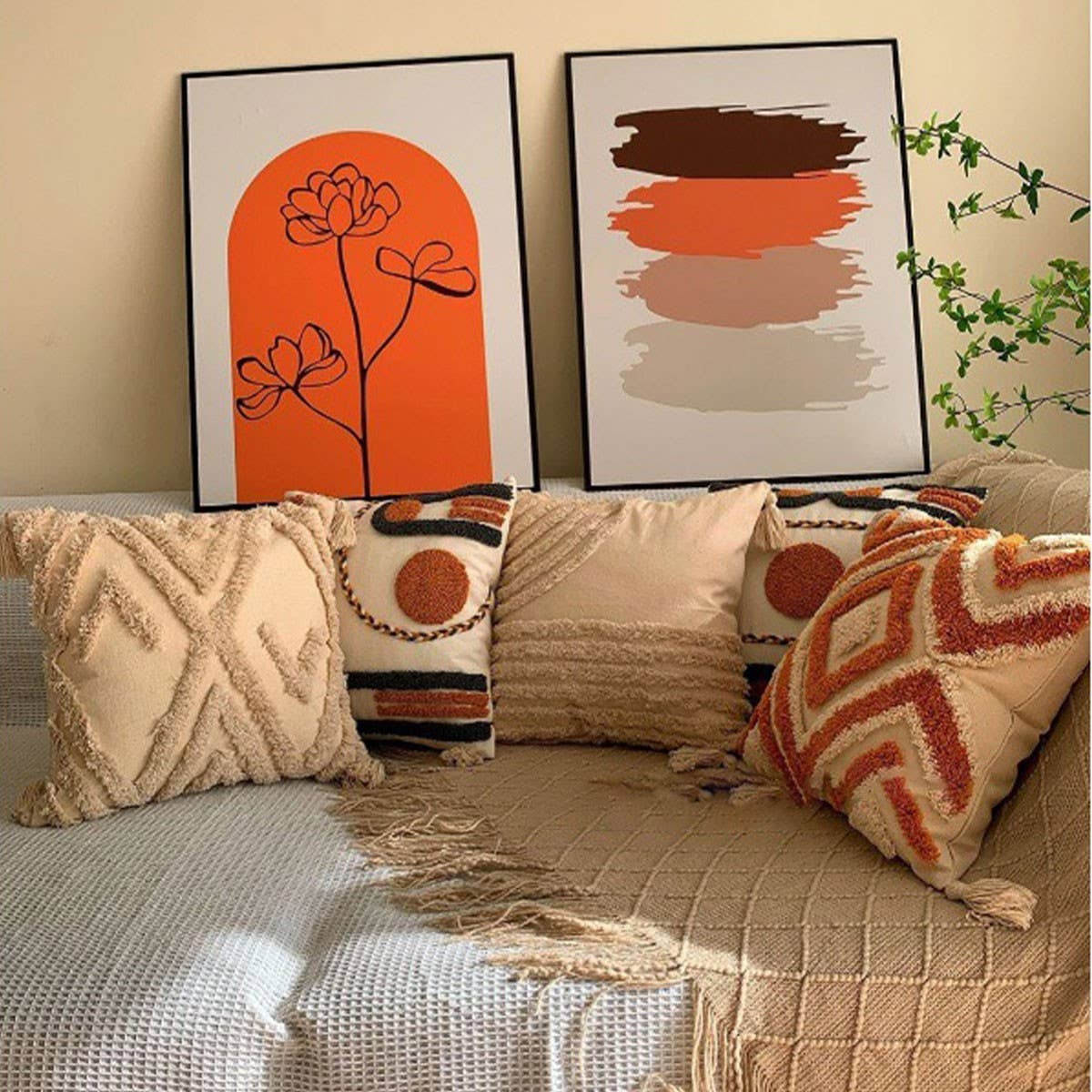 BOHO CHIC TUFTED TASSEL THROW PILLOW COVER FOR SOFA_CWMM7702