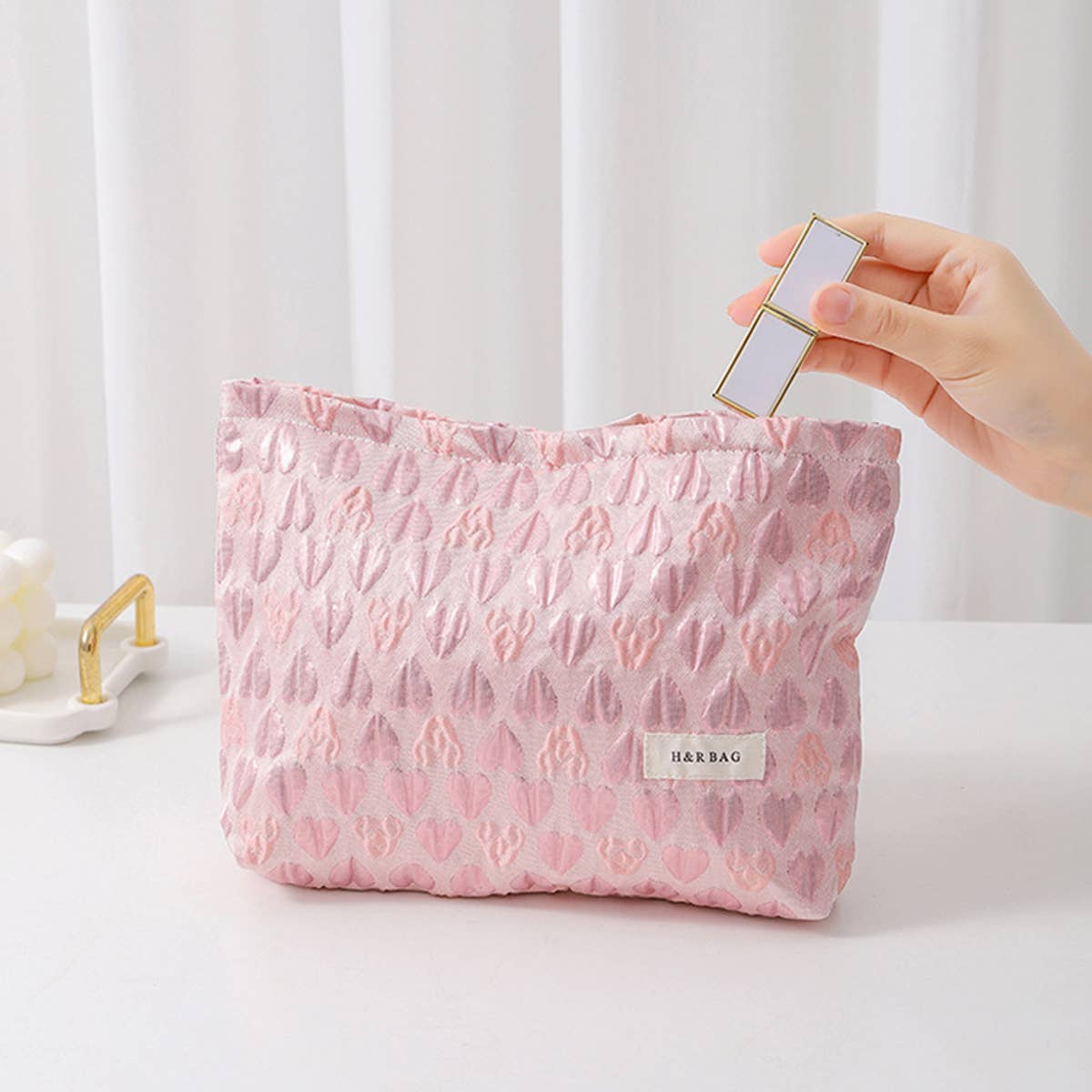 3D Heart Canvas Makeup Pouch Bag Women_Cwab06113