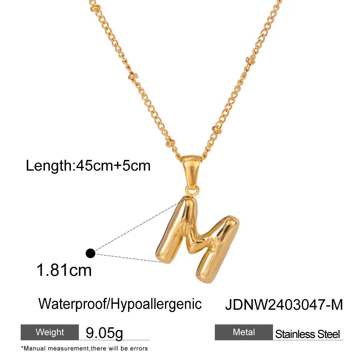 NICHE ALL MATCH TEMPERAMENT GLOSSY LETTER NECKLACE_CWAJE1893