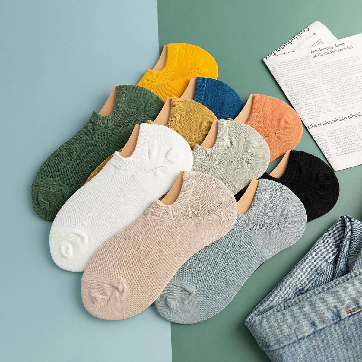 NEW MENS ANTI SLIP MESH INVISIBLE SOCKS_CWMS2040