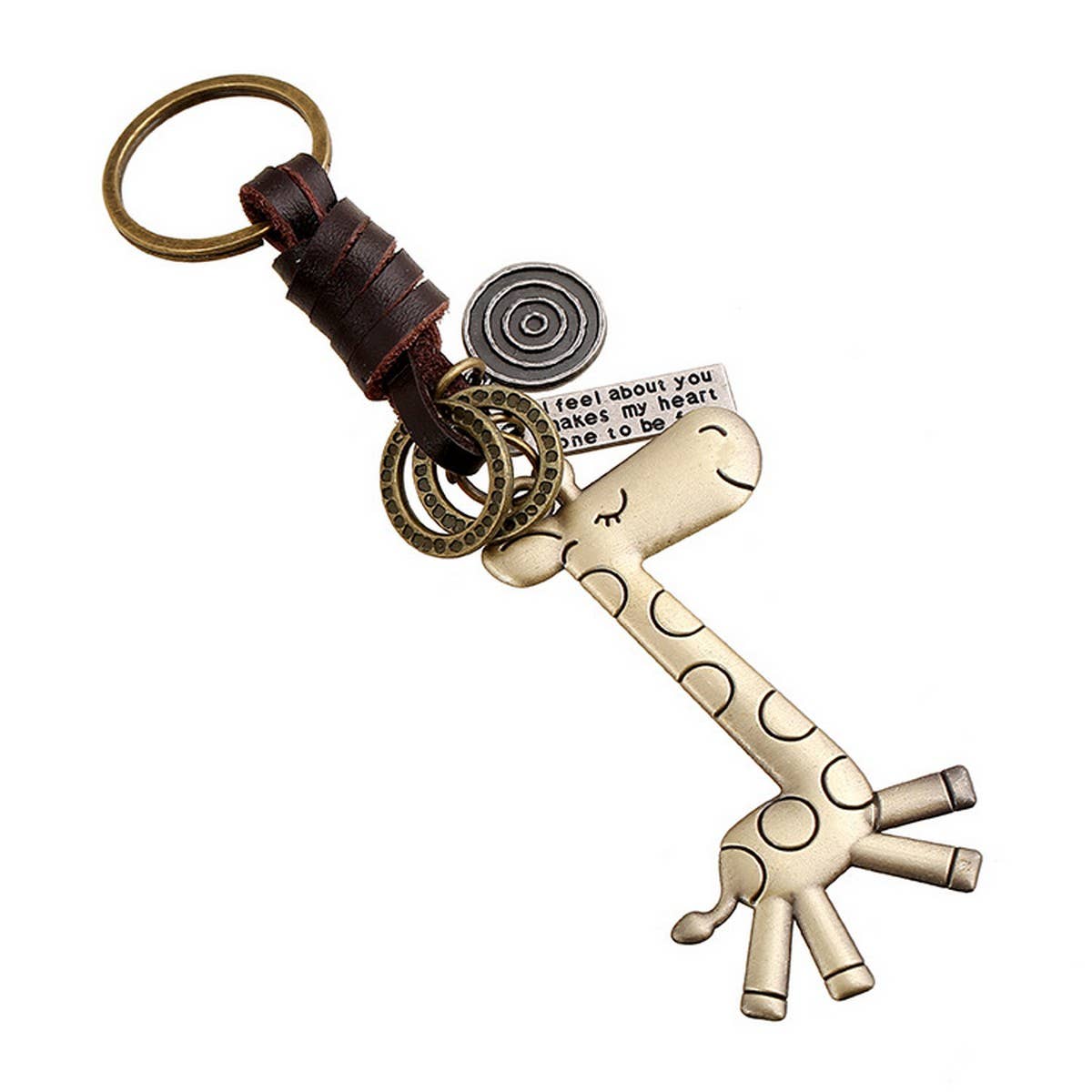 CREATIVE CUTE GIRAFFE LEATHER KEYCHAIN_CWMM4703