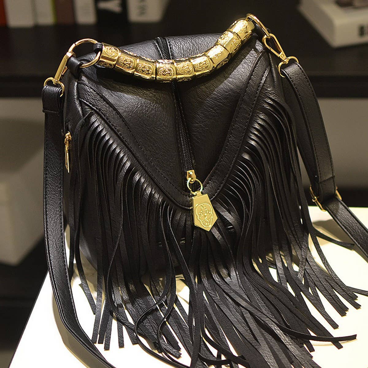Cwab4541_Bucket Tassel Hand Shoulder Crossbody Bag