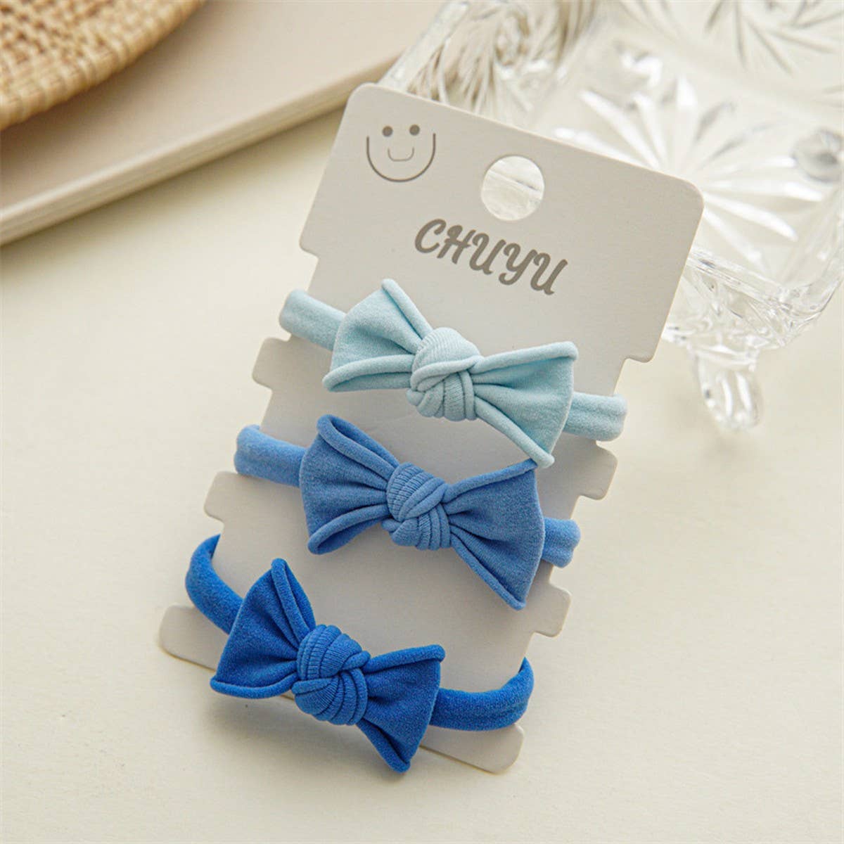 3PCS CD BUTTERFLY HIGH ELASTICITY NYLON HAIR TIES_CWAHA1110