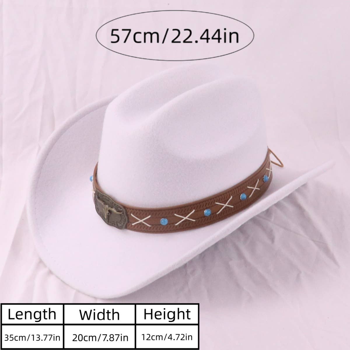 BOHO WESTERN WIDE BRIM FELT HAT FOR TRAVEL SUN_CWAH3658