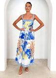 Vacation Style Long Printed Halter Dress