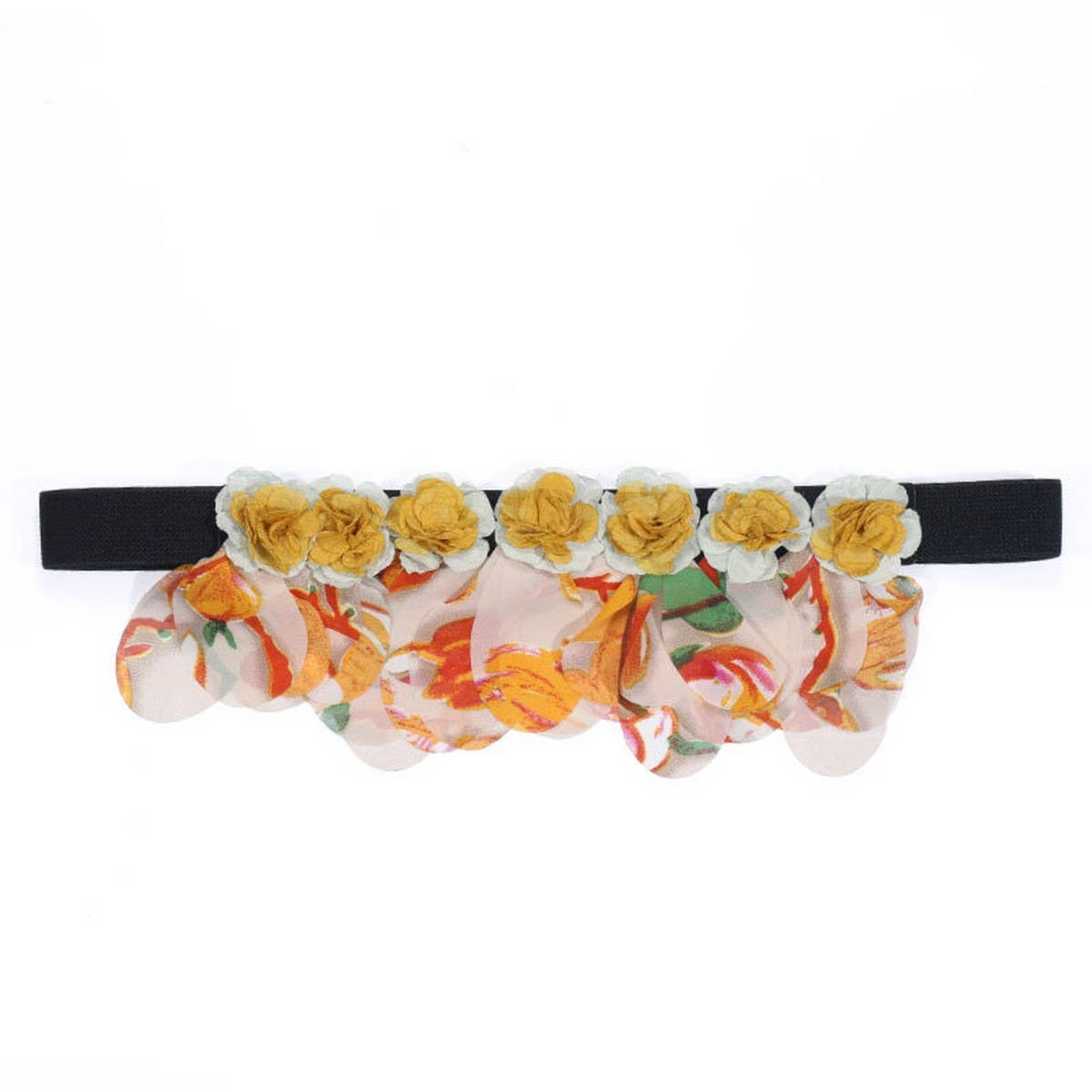 FLORAL ELASTIC WAIST BELT FOR WOMEN HANDMADE CHIC_CWMM6422