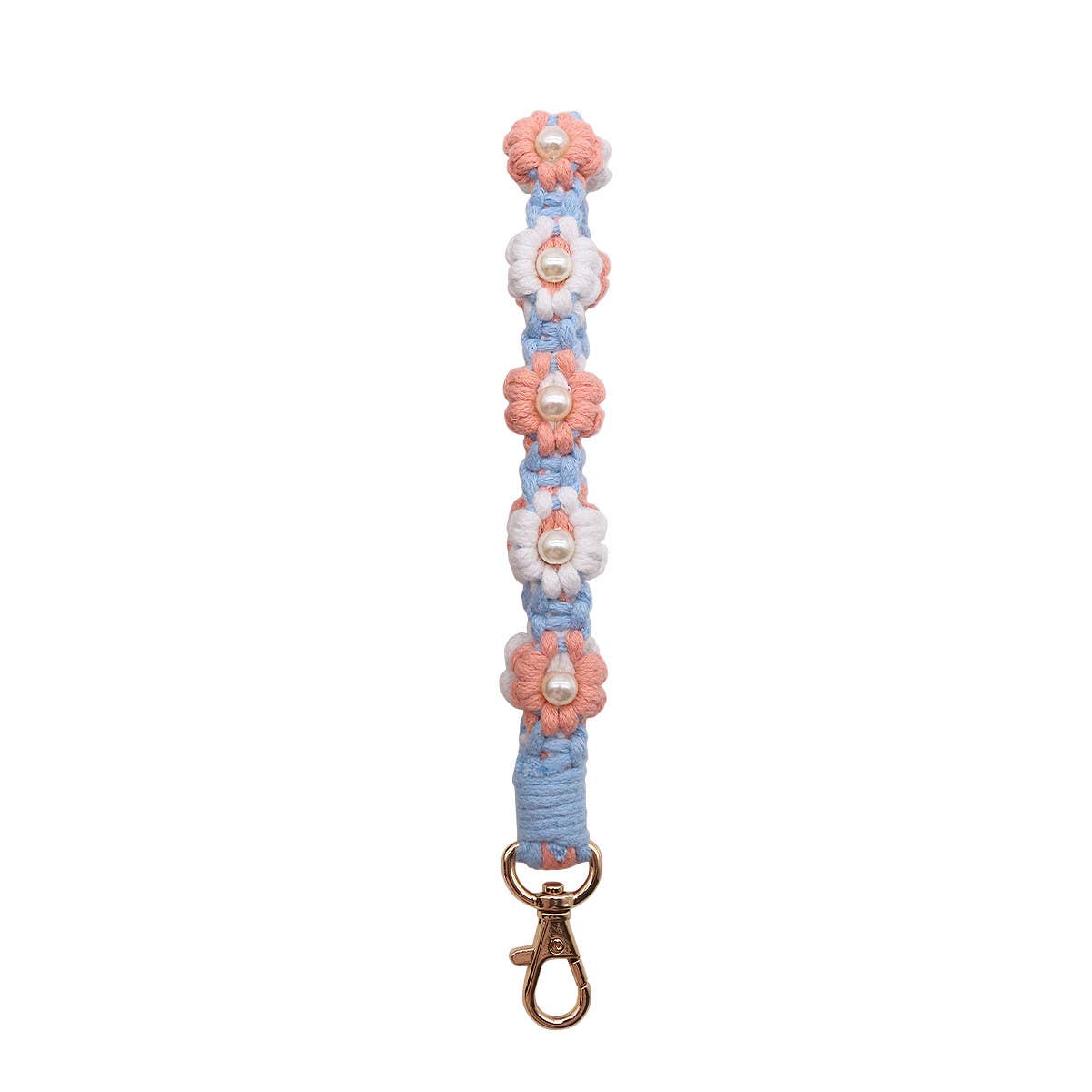 NEW PEARL FLOWER COTTON ROPE KEYCHAIN_CWMM1559