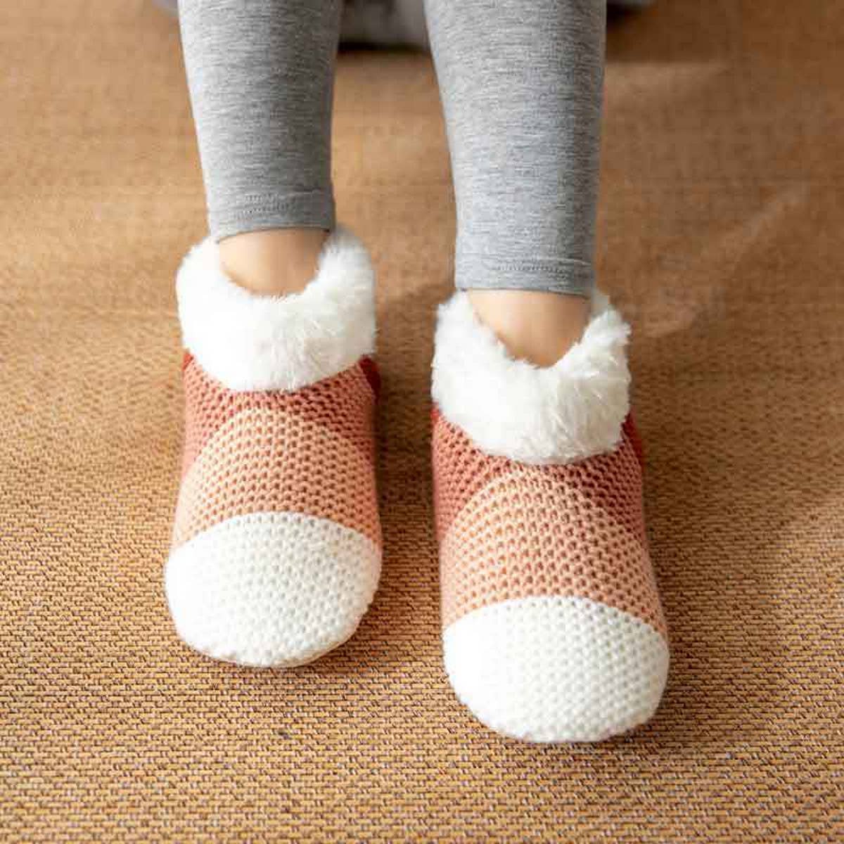Winter Bunny Leg Cover Plush Indoor Slippers_Cwms0709