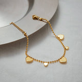 18K GOLD HEART BEAD CHAIN BRACELET TITANIUM STEEL_CWAJE4839