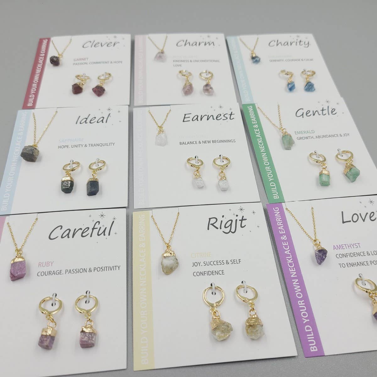 NATURAL STONE NECKLACE AND EARRING SET_CWAJE1055