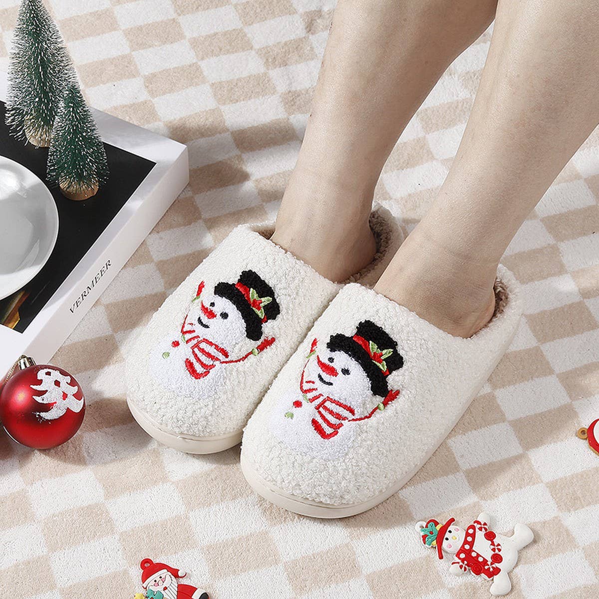 HRISTMAS SNOWMAN CUTE WARM COTTON SLIPPERS_CWSHS0735