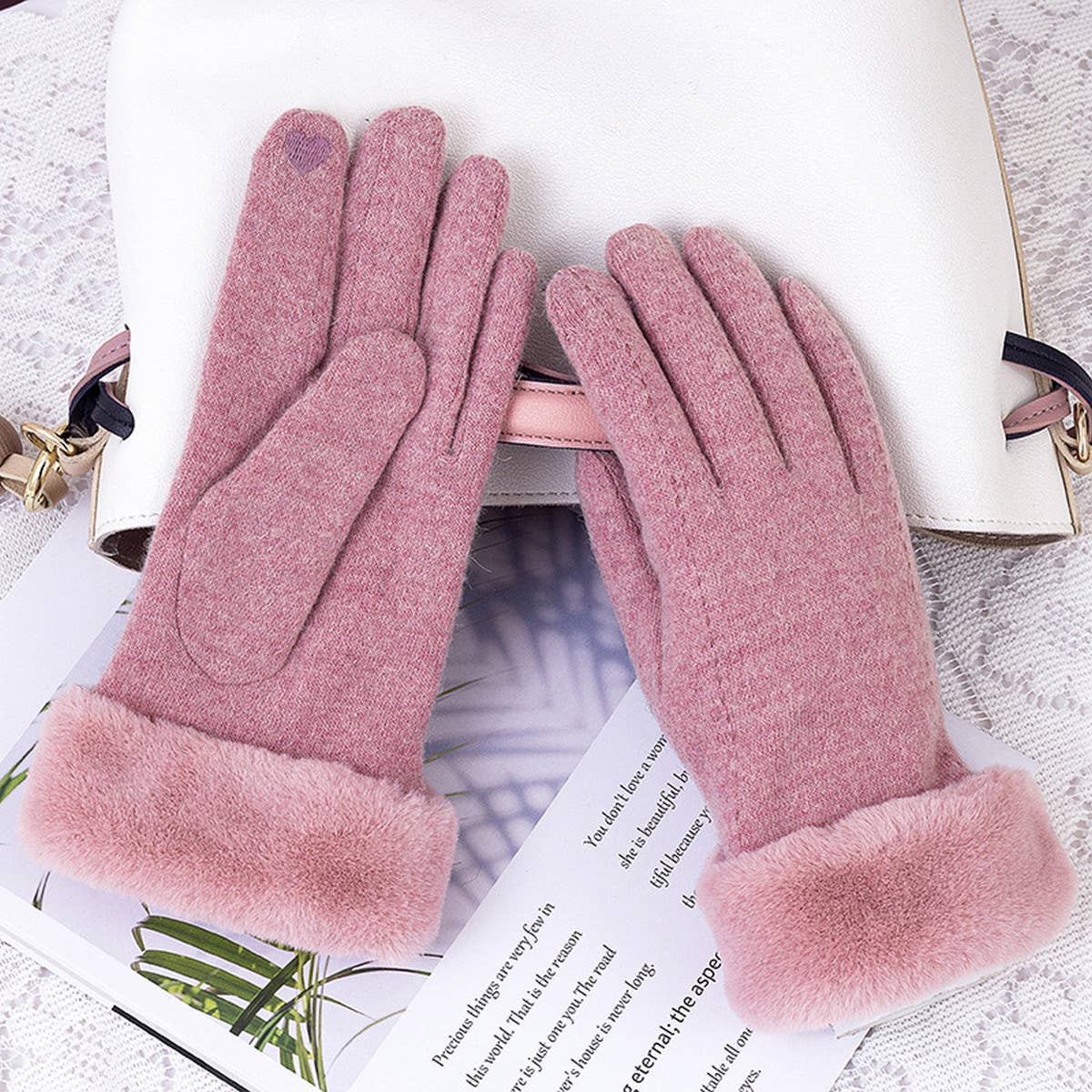Simple Fleece Warm Breathable Gloves_Cwag0070