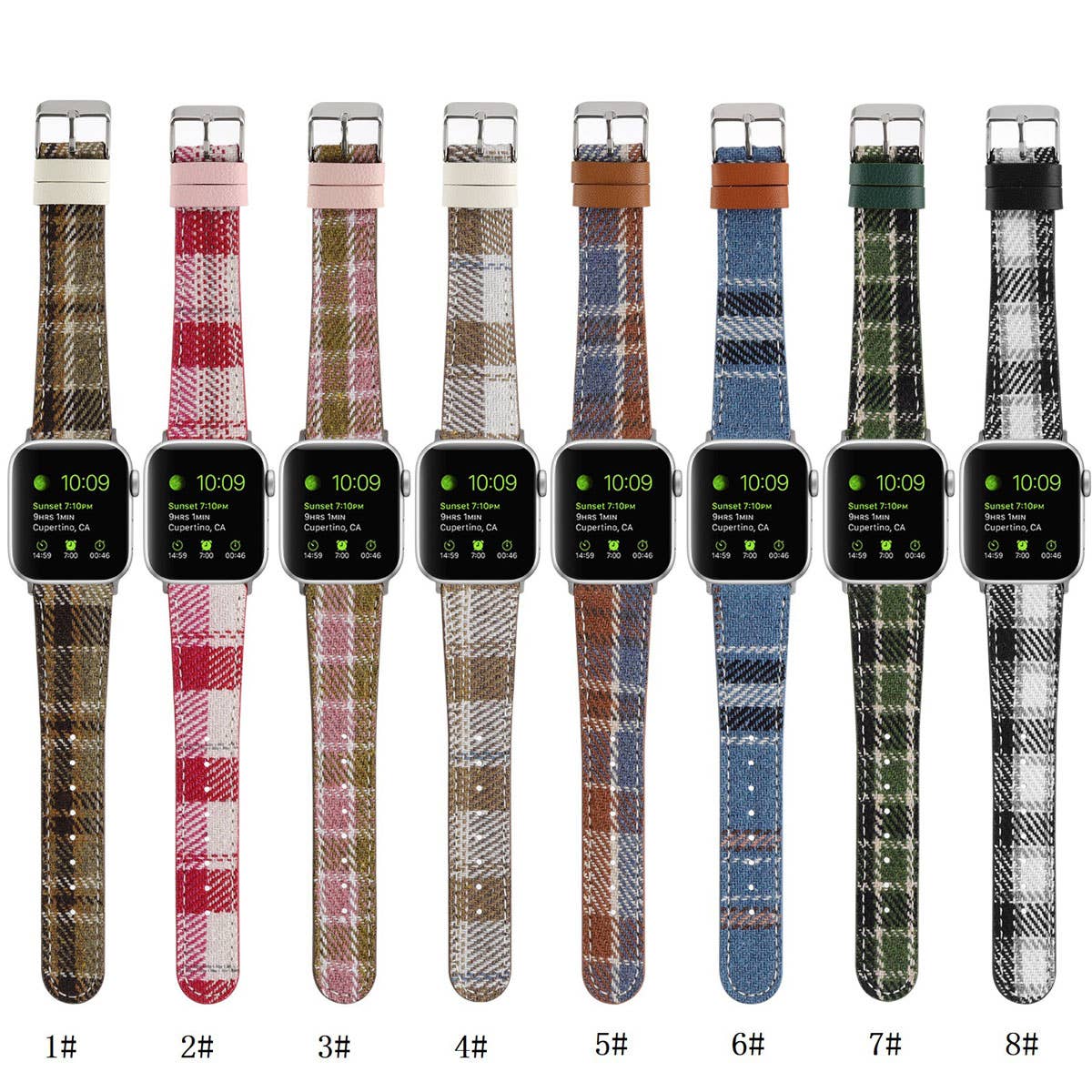IWATCH8 1 PLUSH CHECKERED LEATHER STRAP_CWWW0049