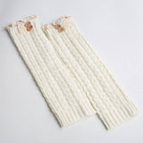 Warm Boot Covers Winter Lace Twist Button Socks_Cwms0758
