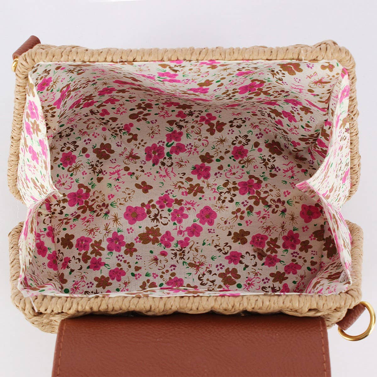 NEW RATTAN SMALL FRESH SOLID COLOR HAND WOVEN BAG_CWAB4697