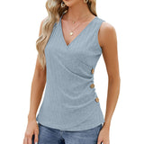 V-Neck Cross Sleeveless Short-Sleeved T-Shirt