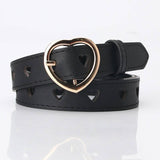 Non-Perforated Heart-Shaped Hollowed-Out Belt