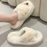 CROSS STRAP FLUFFY BEDROOM SLIPPERS_CWSHS0226