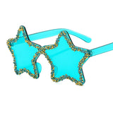 FRAMELESS HAND PAINTED DIAMOND STAR SUNGLASSES_FRAMELESS HAN