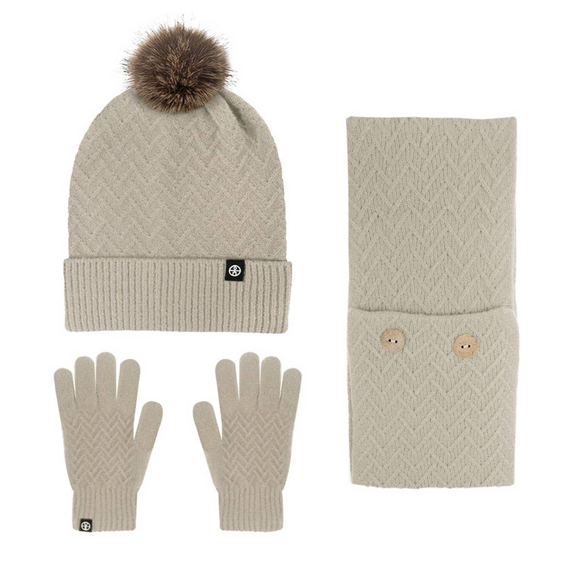 COLD PROOF WOOL BALL KNITTED THREE PIECE SUIT_CWMM2870