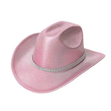LASER STRIPE RHINESTONE WESTERN FELT COWBOY HAT_CWAH3653