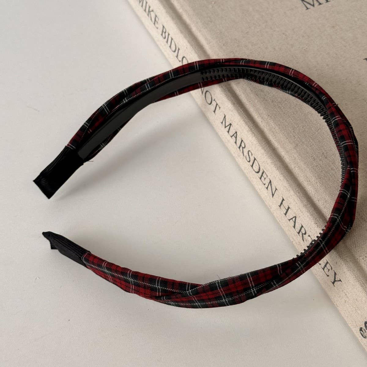 Plaid Buckle Headband College Autumn Style_Cwaha08166