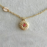 DECEMBER FLOWER ROTATING FLOWER LUCKY NECKLACE_CWMM3886