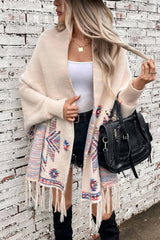 Cwocal0832_Geometric Jacquard Ethnic Style Tassel Shawl