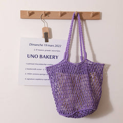 SIMPLE MESH ONE SHOULDER BEACH STRAW BAG_CWAB1884